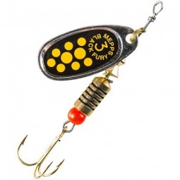 Cuiller Tournante Mepps Black Fury argent point jaune