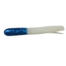 Leurre souple Creme mini tail 1.5" blanc et bleu