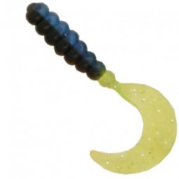 Twister Creme Tri-color Swirl Tail 2" Noir et bleu