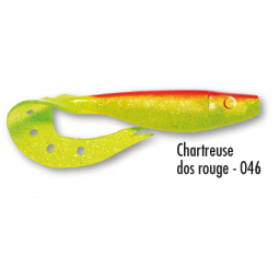 Leurre souple Delalande Sandra 18 cm Chartreuse dos rouge