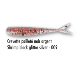 Leurre souple Delalande Drop Shad 7 cm Crevette Pailleté Noir Argent