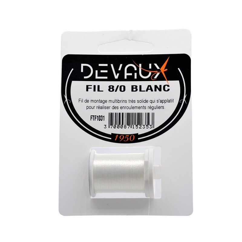 Soie de montage Mouches Devaux 8/0 Blanc