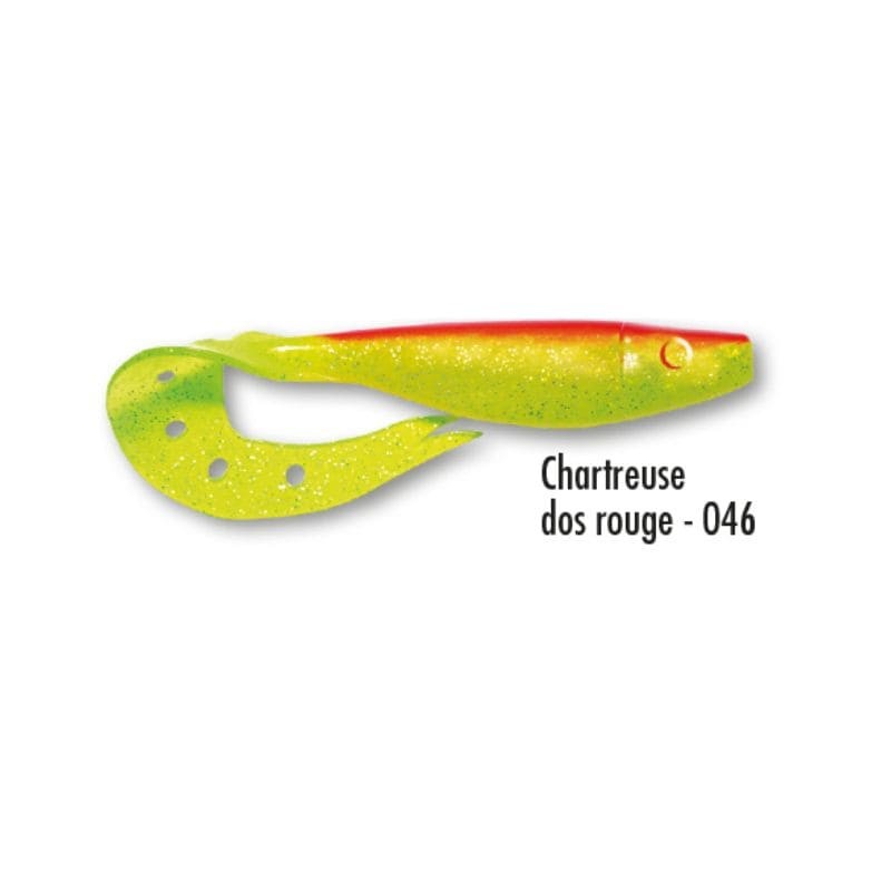 Leurre souple Delalande Sandra 9 cm Chartreuse Dos Rouge