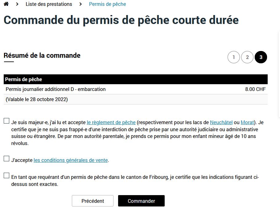 Paiement permis de pêche