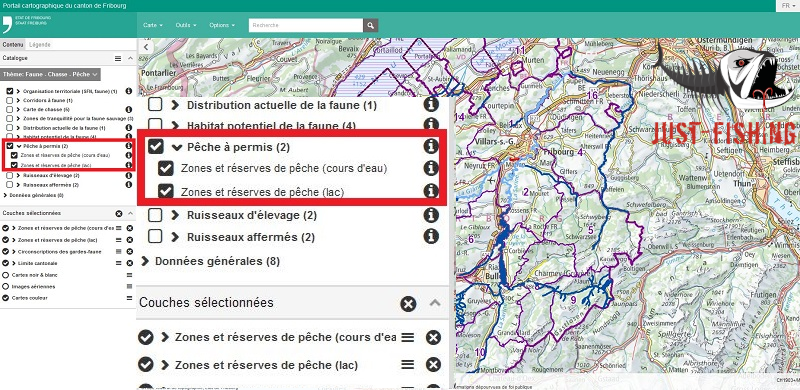 Carte pêche canton de Fribourg